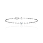 18k White Gold Lab Diamond Bezel Solitaire Bracelet