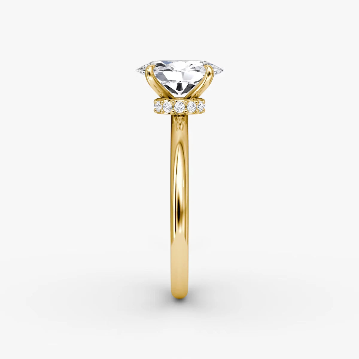 The Veiled Halo Oval Yellow Gold Engagement Ring
