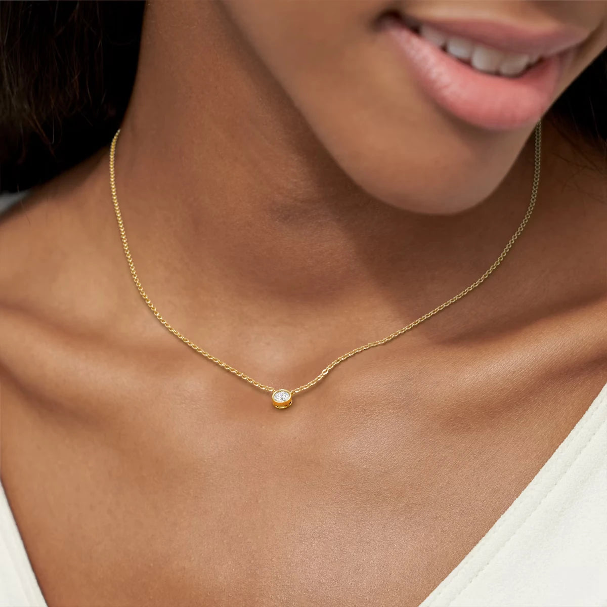 Bezel Solitaire Necklace