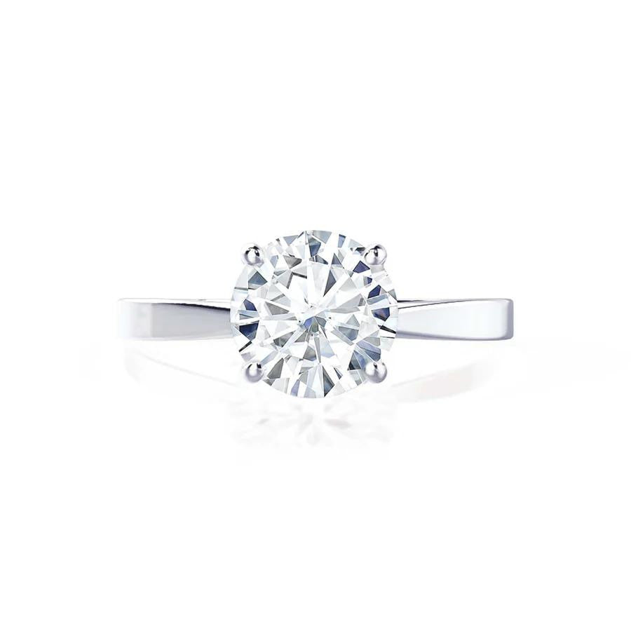 Tulip Solitaire Engagement Ring 14K White Gold