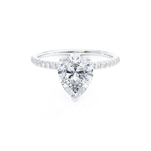 Aurora Pear Lab Diamond Solitaire Ring