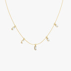 Floating Baguette Station Necklace
