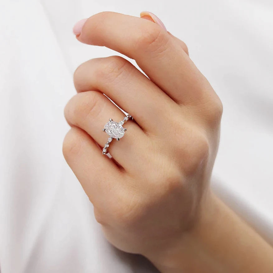Oval Marquise Scatter Lab Diamond Ring