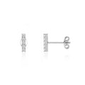 Elegant Bar Pavé Lab Diamond Earrings in 18k White Gold