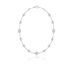 Radiant Halo Lab Diamond Necklace – 18k White Gold
