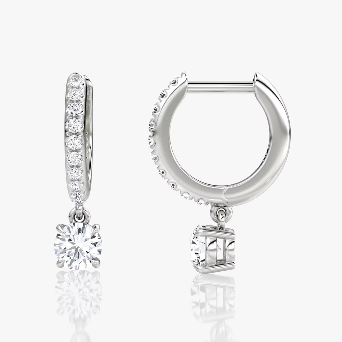 Solitaire Drop Huggie Hoop