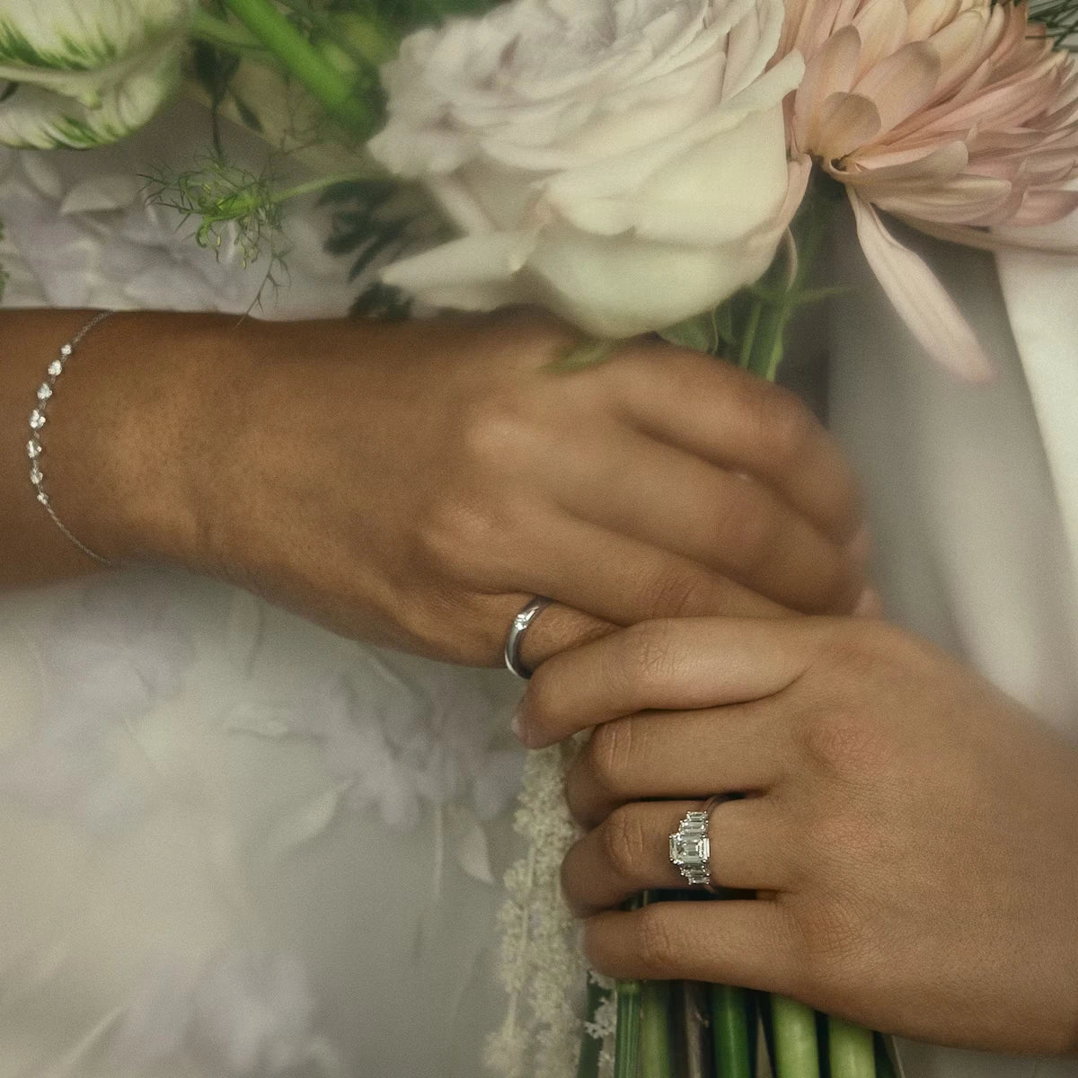 The Five Stone Heirloom Emerald White Gold Engagement Ring