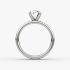 Cigar Band Solitaire Oval Yellow Gold Engagement Ring
