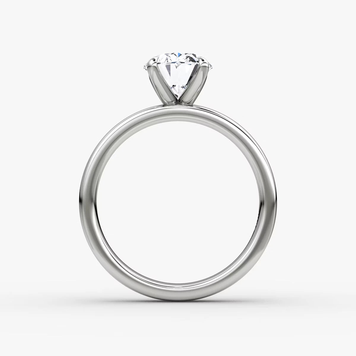 Cigar Band Solitaire Oval Yellow Gold Engagement Ring