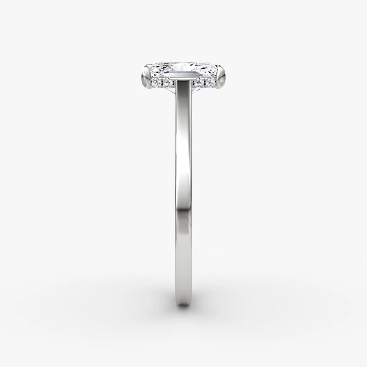 The Pavé Bridge Radiant Yellow Gold Engagement Ring