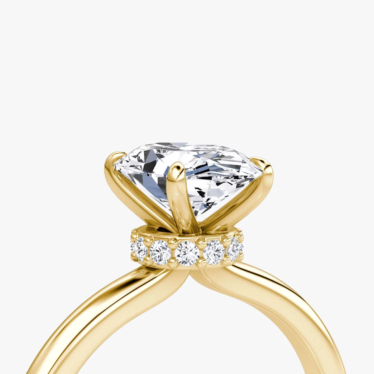 The Veiled Halo Oval Yellow Gold Engagement Ring