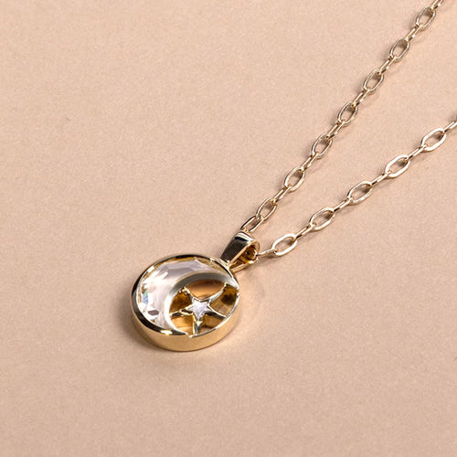 Emari Solitaire Moon Pendant