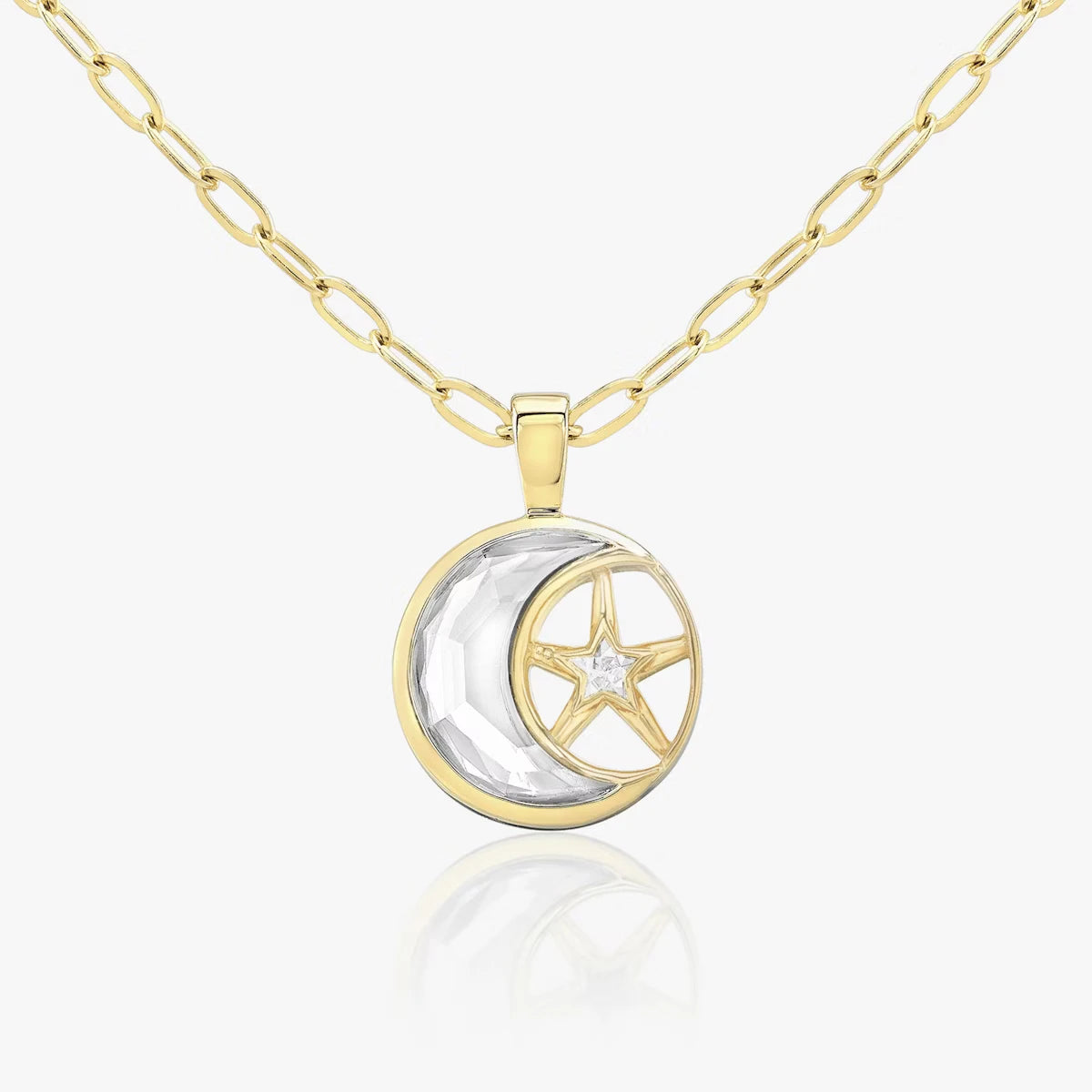 Emari Solitaire Moon Pendant
