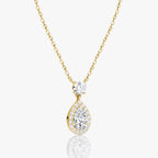Signature Pear Drop Halo Necklace