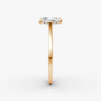 The Pavé Bridge Radiant Yellow Gold Engagement Ring