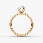 Cigar Band Solitaire Oval Yellow Gold Engagement Ring