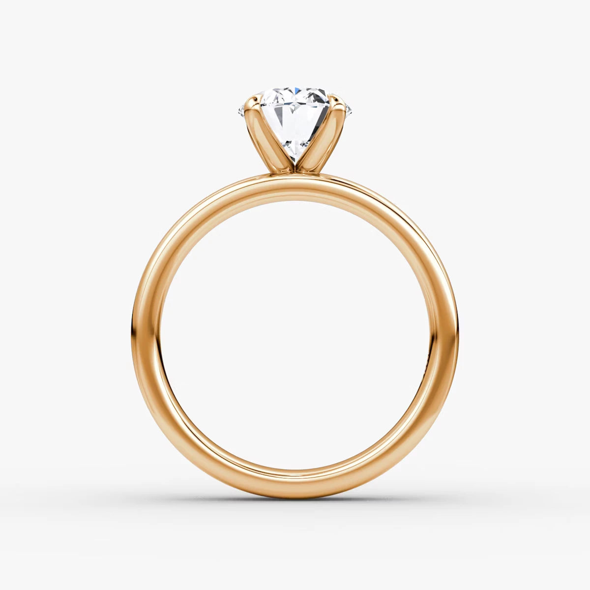 Cigar Band Solitaire Oval Yellow Gold Engagement Ring