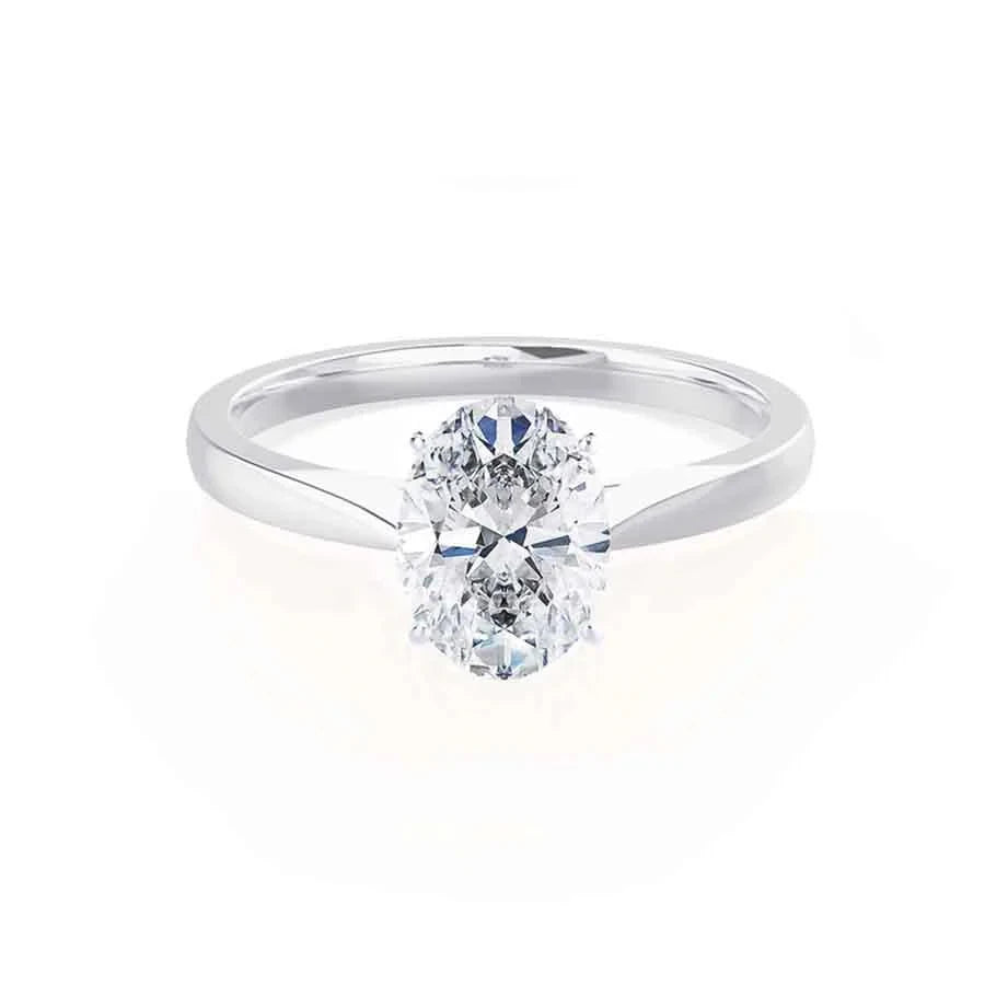 Elysian Oval Lab Diamond Solitaire in Platinum