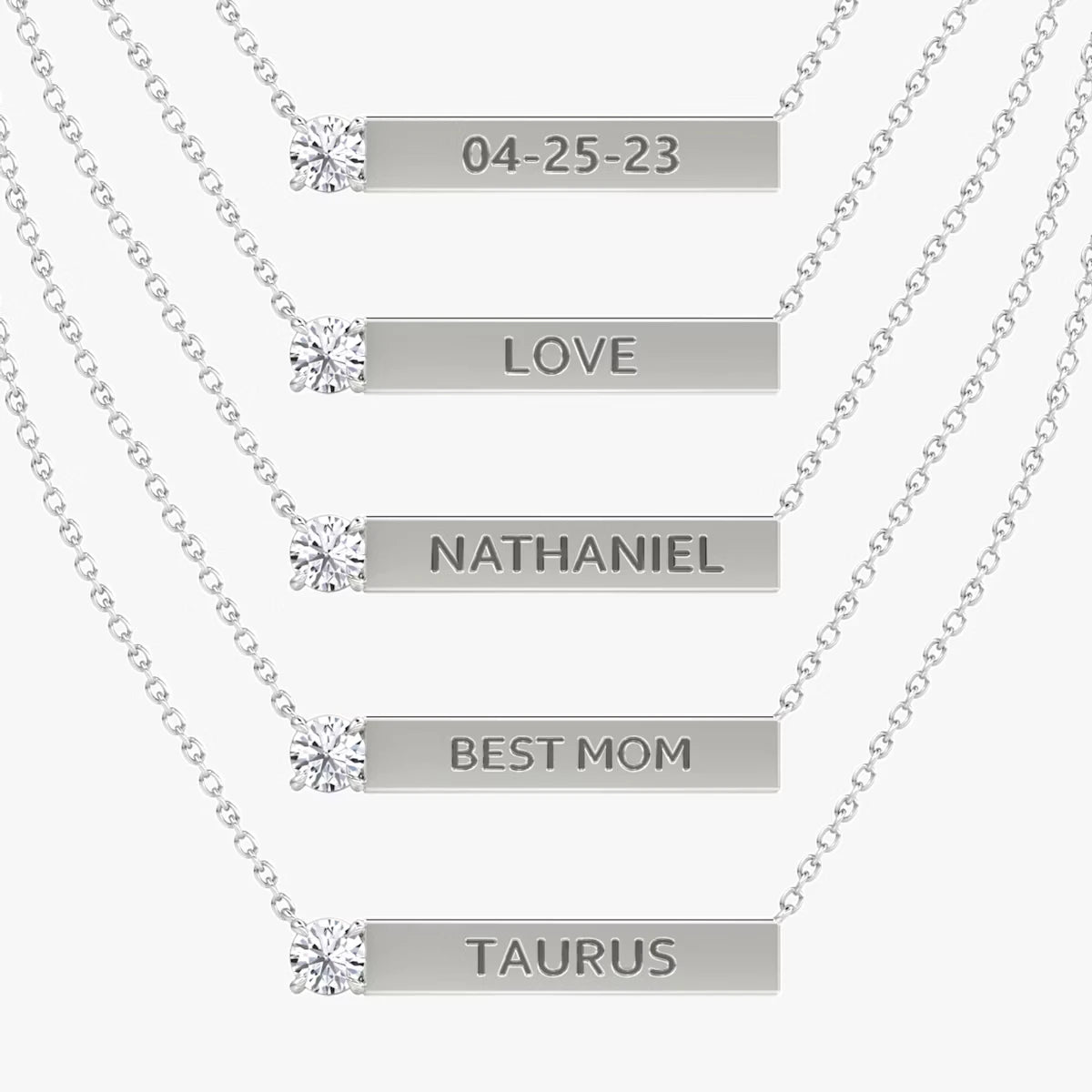 Solitaire Bar Necklace