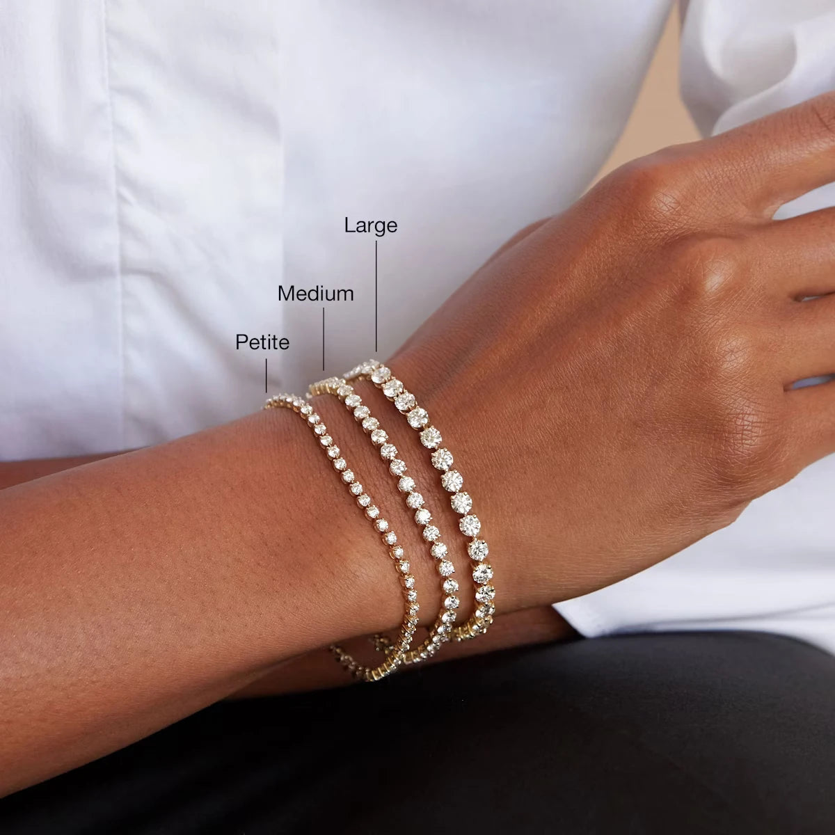 Tennis Bracelet | Round Brilliant | 14k | Yellow Gold | diamondSize: petite | c