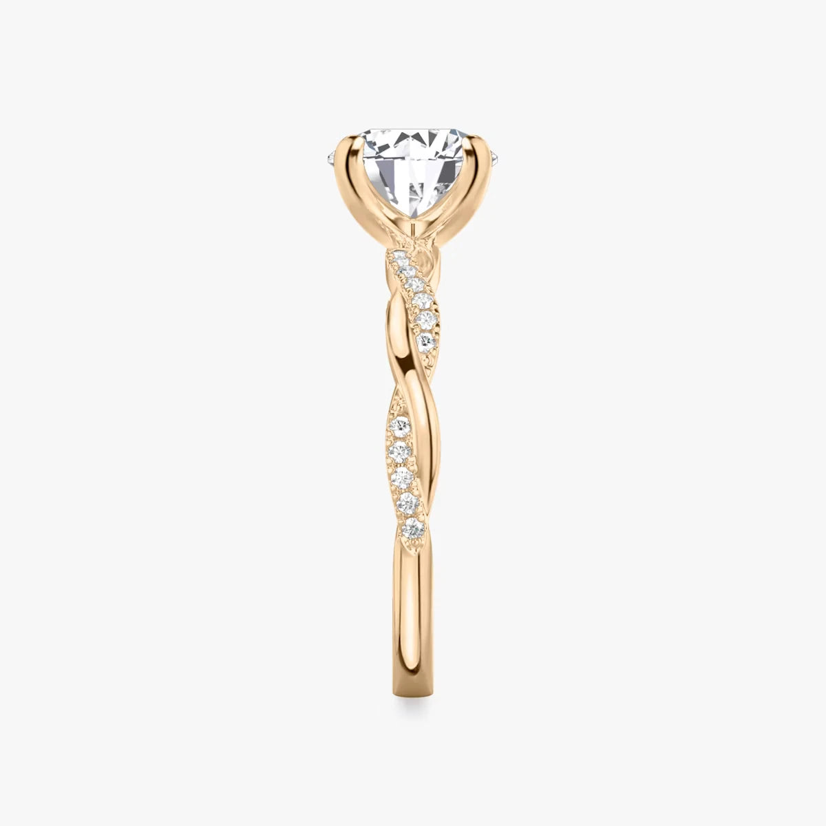 The Twisted Classic Round Brilliant White Gold Engagement Ring