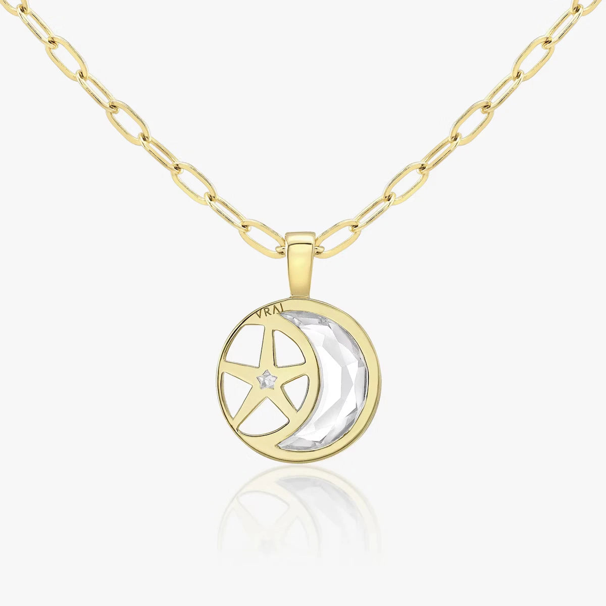 Emari Solitaire Moon Pendant