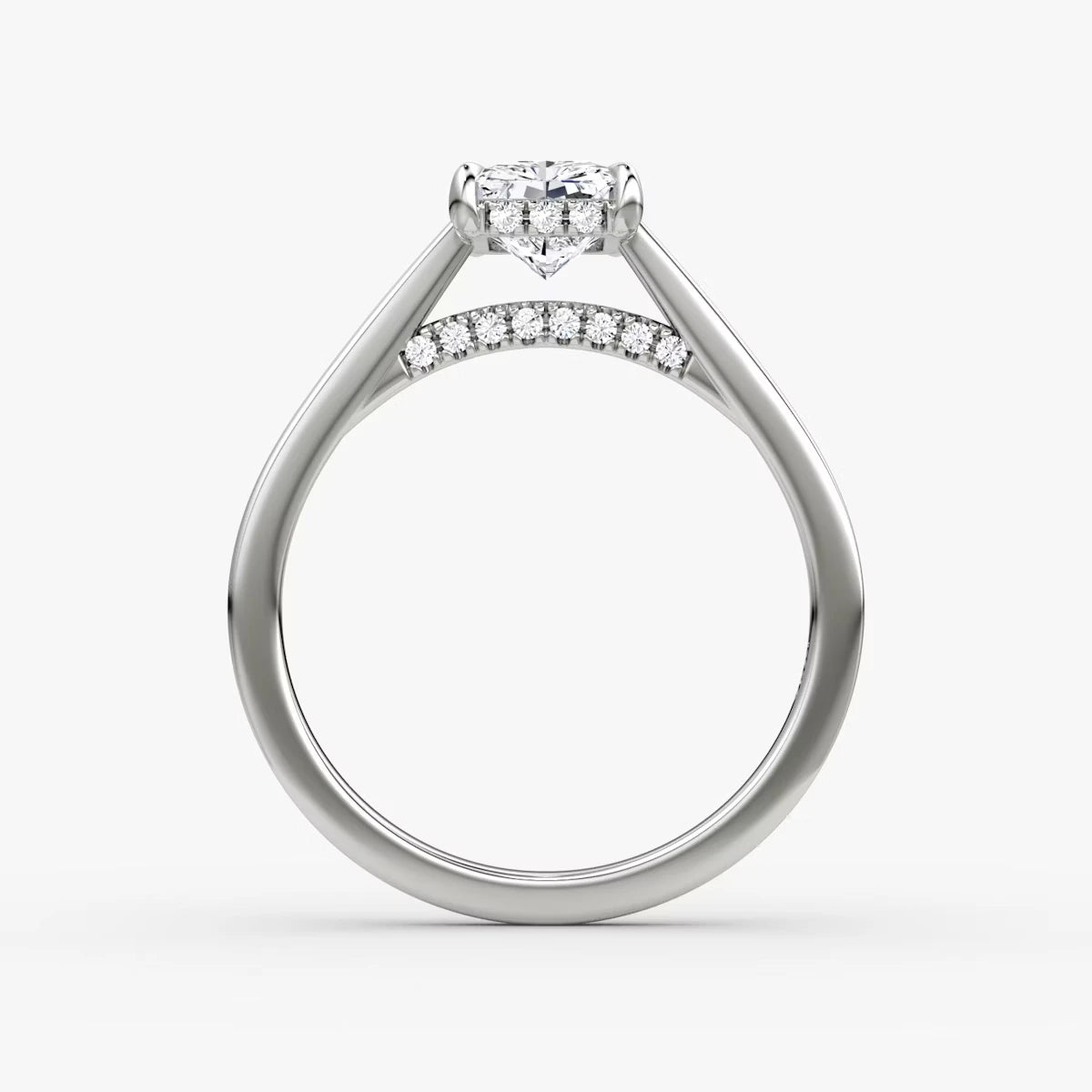 The Pavé Bridge Radiant Yellow Gold Engagement Ring