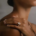 The Signature V Pear Yellow Gold Engagement Ring