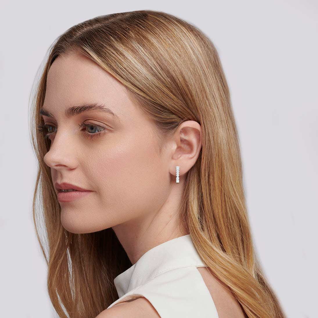 Lumina Lab Diamond Earrings in 18k White Gold