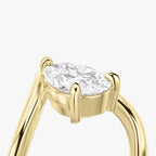 The Signature V Pear Yellow Gold Engagement Ring