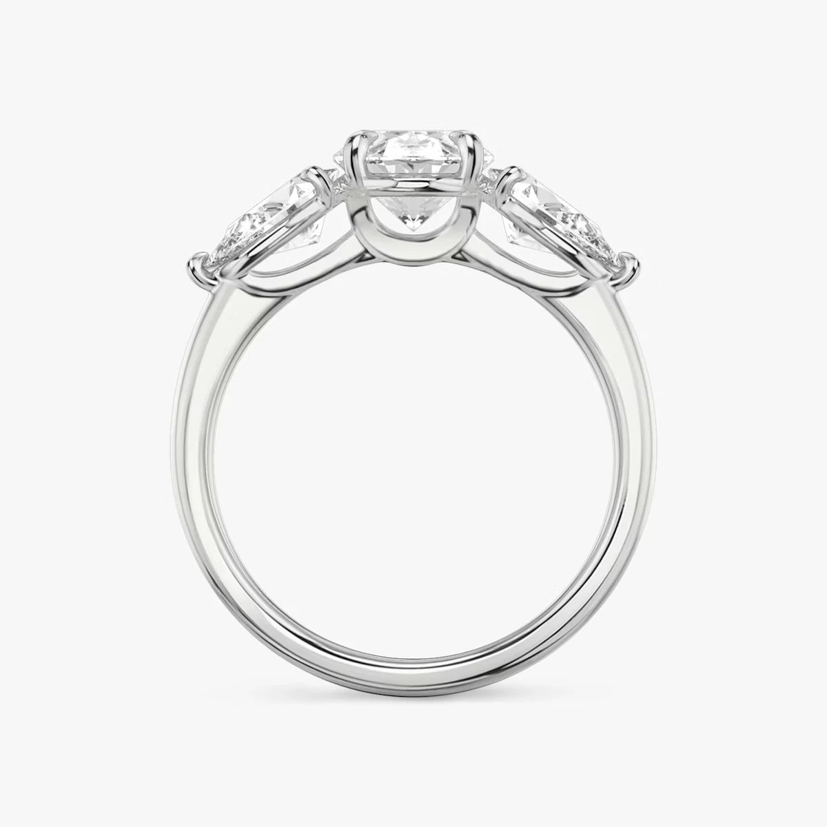 The Three Stone Oval Yellow Gold Engagement Ring