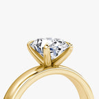 Cigar Band Solitaire Oval Yellow Gold Engagement Ring