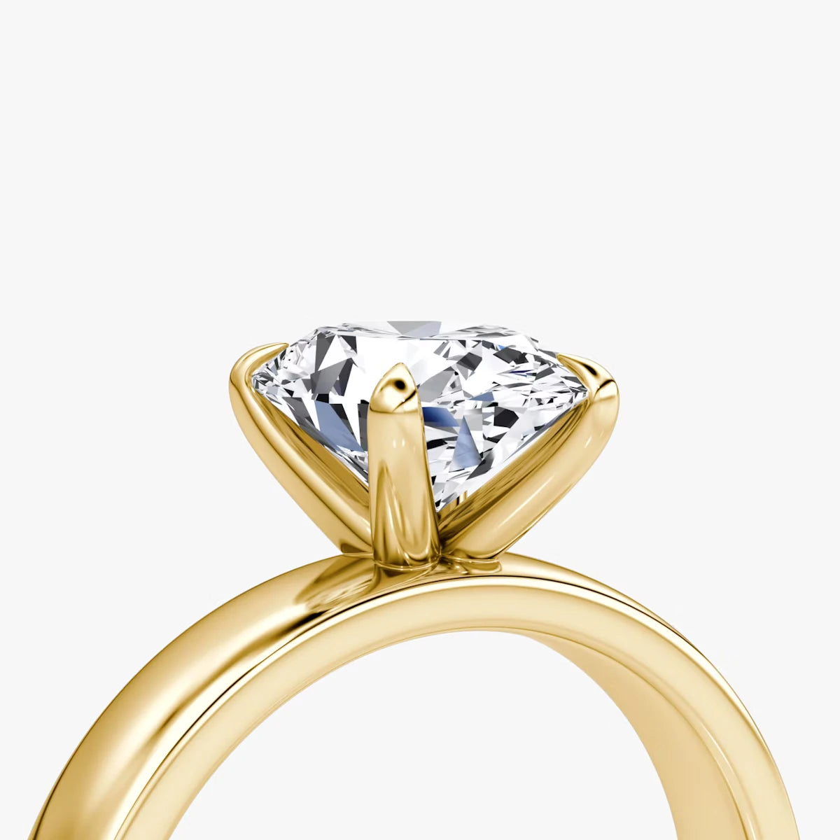 Cigar Band Solitaire Oval Yellow Gold Engagement Ring