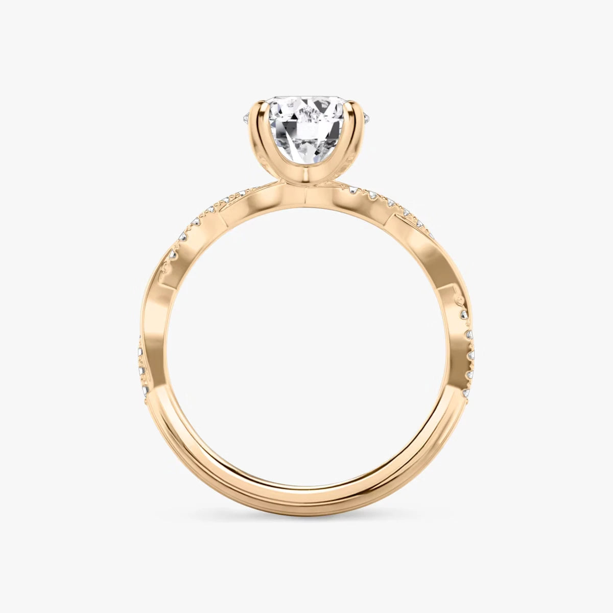 The Twisted Classic Round Brilliant White Gold Engagement Ring