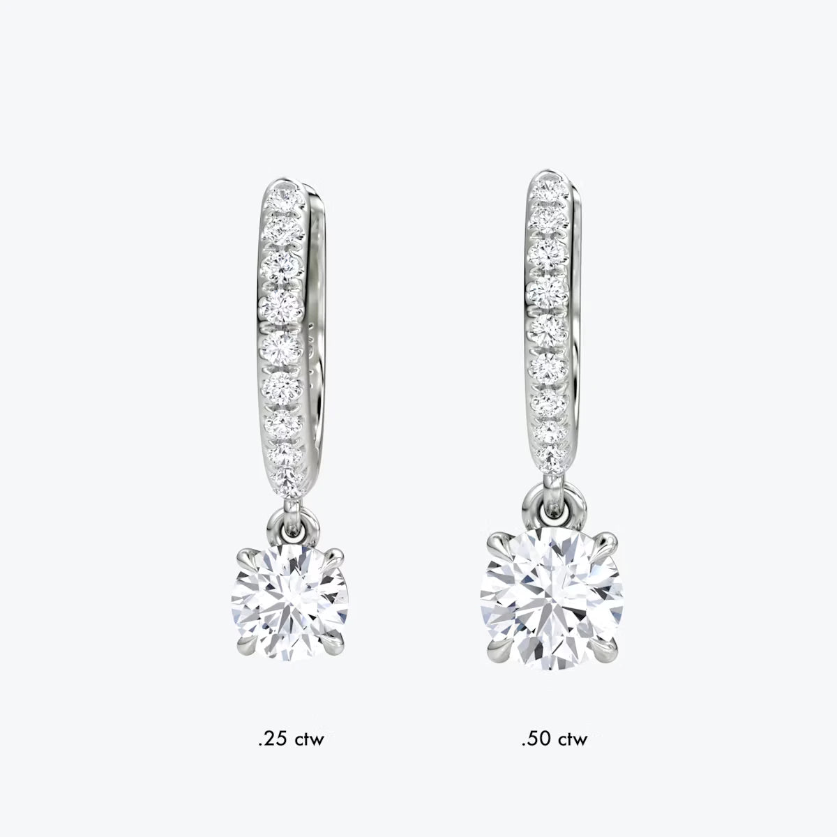 Solitaire Drop Huggie Hoop