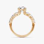 The Graduated Band Round Brilliant Yellow Gold Engagement Ring