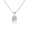 Cushion Cut Lab Diamond 4 Claw Drop Pendant 14k White Gold