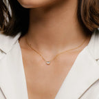 Knife-Edge Semi-Bezel Necklace
