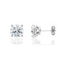 Solitaire Stud Earings 14K White Gold