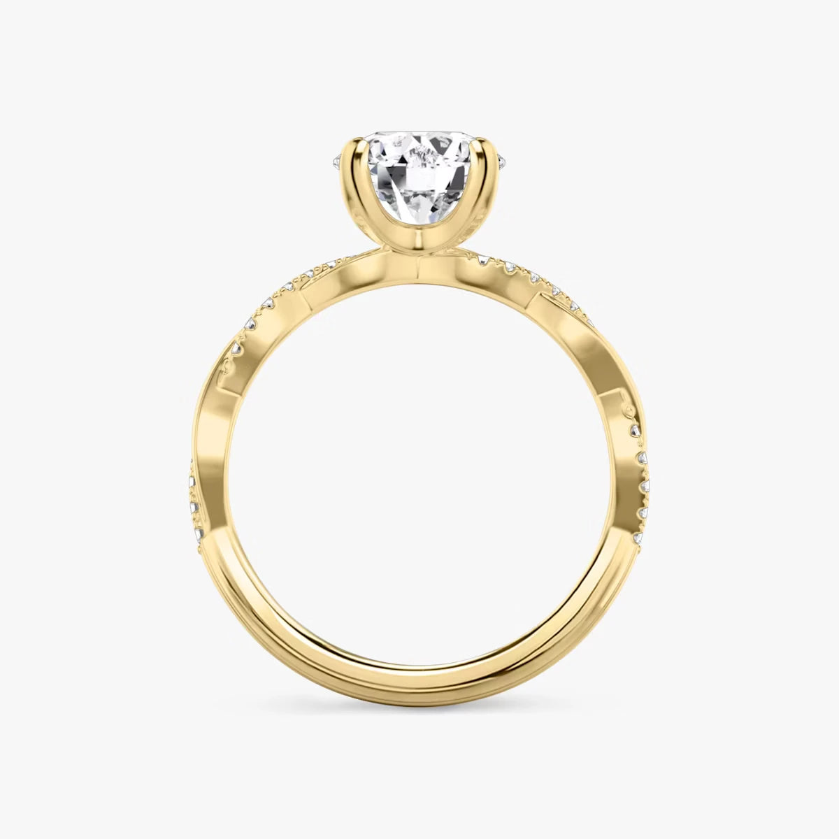The Twisted Classic Round Brilliant White Gold Engagement Ring