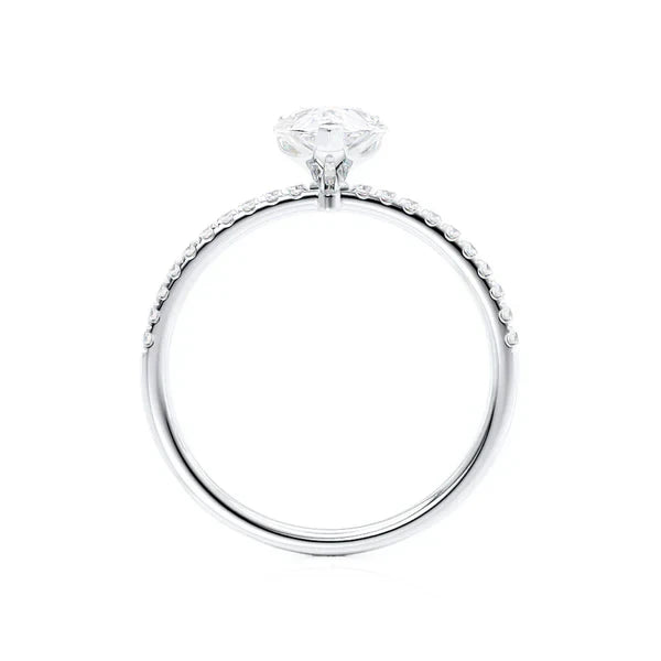 Aurora Pear Lab Diamond Solitaire Ring