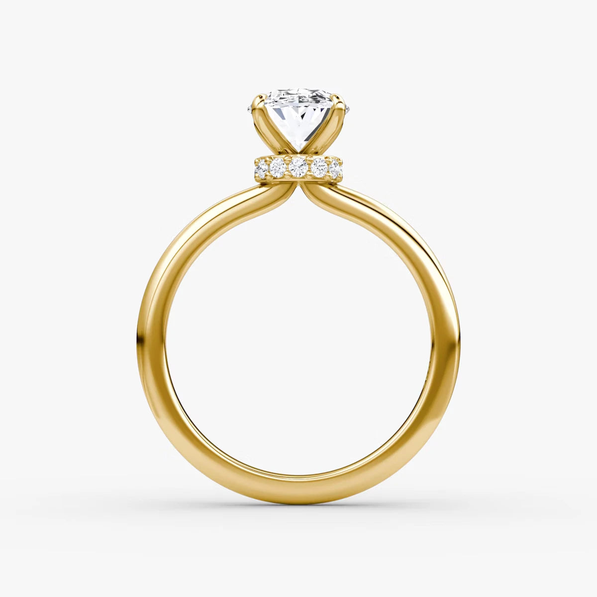 The Veiled Halo Oval Yellow Gold Engagement Ring