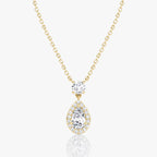Signature Pear Drop Halo Necklace