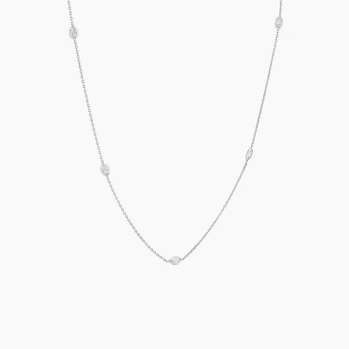 Knife-Edge Bezel Station Necklace