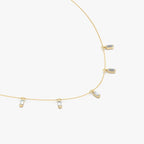 Floating Baguette Station Necklace