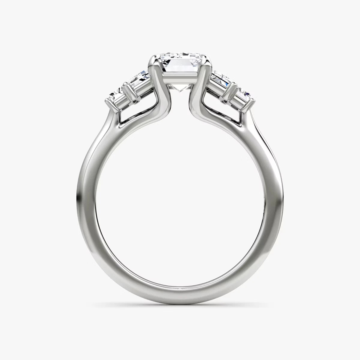 The Five Stone Heirloom Emerald White Gold Engagement Ring