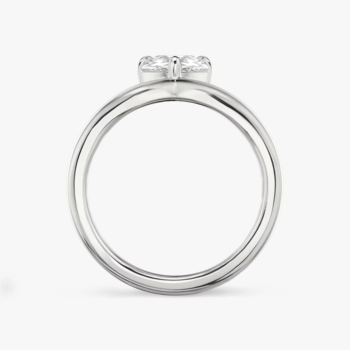 The Signature V Pear Yellow Gold Engagement Ring