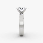 Cigar Band Solitaire Oval Yellow Gold Engagement Ring