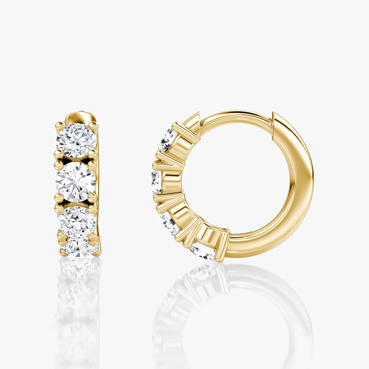 Half Eternity Huggie Hoop