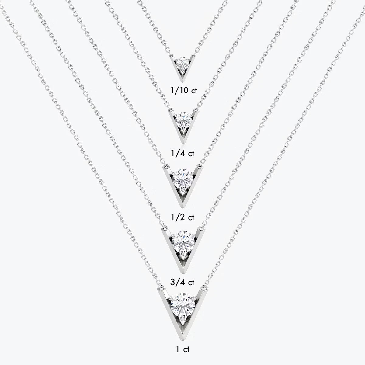 Emari V Solitaire Necklace